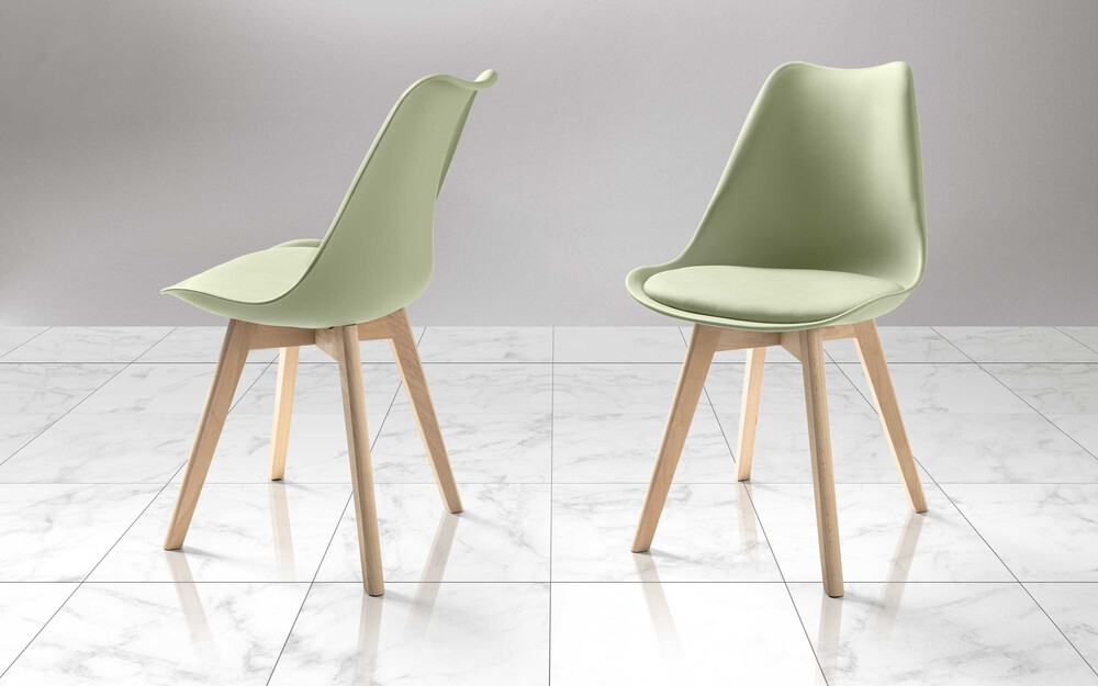 Sedia Olivia verde soggiorno scandinavo