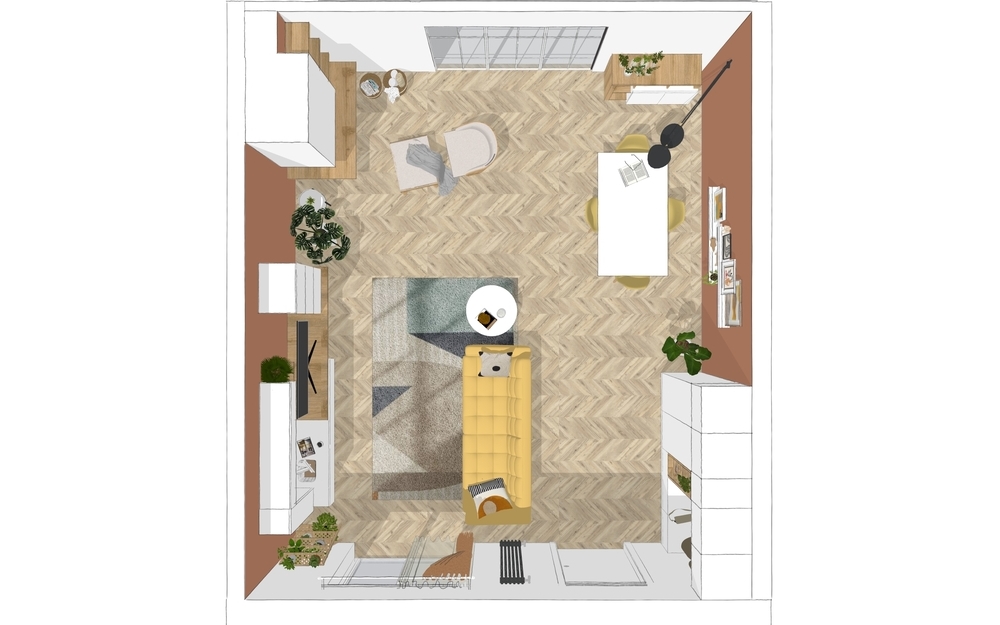 Progetto arredatori soggiorno in stile nordico